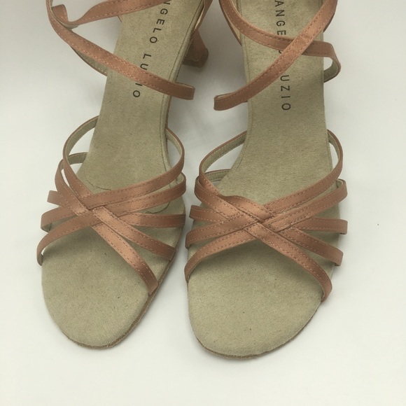 Angelo Luzio 5-strap ballroom shoe tan 10 - Picture 5 of 7